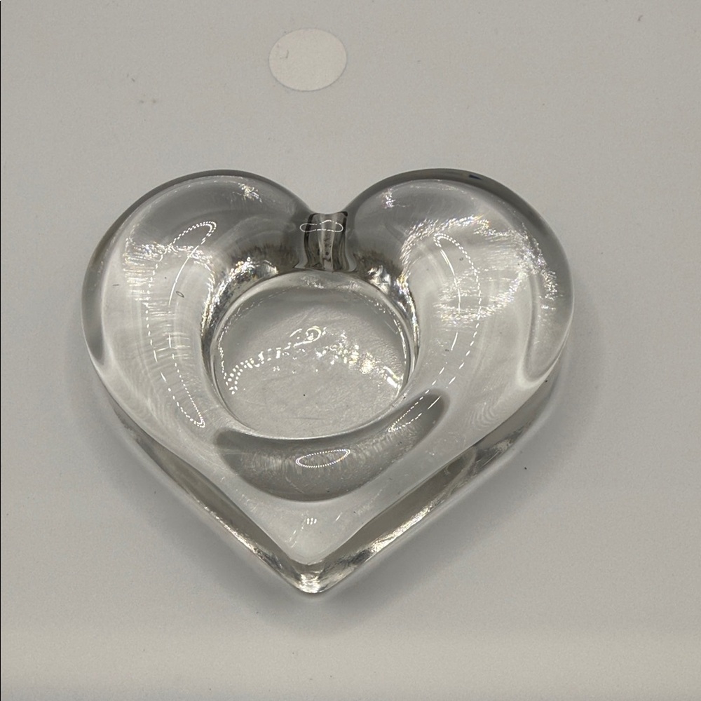 Clear Heart-Shaped Glass Dish